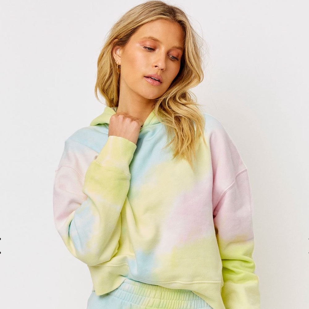 Frankie’s Bikinis Burl Rainbow Tie Dye Pride Pullover Sweatshirt